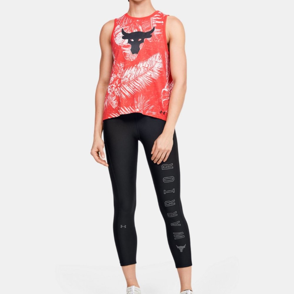 🌸SALE🌸 Under Armour Project Rock Aloha Camo Tank Red Women's Size 1359351 608 - Picture 4 of 7